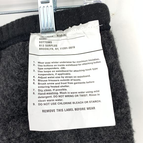 R13 Surplus Dropped Crotch Sweatpants Mens Size Medium Gray Black Jogger NEW - Picture 3 of 8